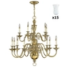 Żyrandol ze szklanymi kloszami Cambridge HK-CAMBRIDGE15+15xGS641 Hinkley mosiądz