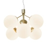 Wisząca lampa kulista IVONA 2112163035 szklana do salonu mosiądz biały