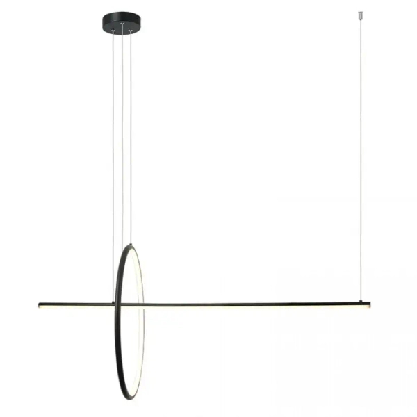 Ściemnialna lampa wisząca ring 20128 LED 41W 3000K do salonu czarny