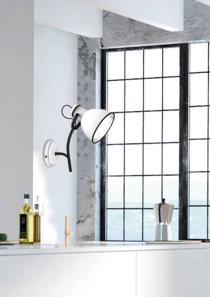 Lampa ścienna ZUMBA 91-72122 metalowa regulowany reflektorek biały czarny