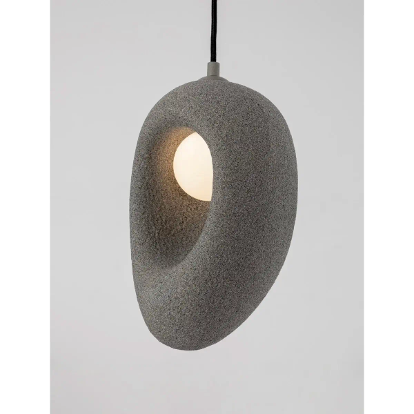 Owalna wisząca lampa LONTIZA LE45335 nad wyspę do jadalni szara