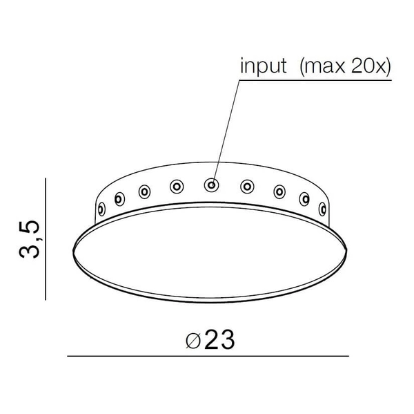 Okrągła podsufitka Ziko AZ3410 Azzardo metalowa 20 wejść czarna