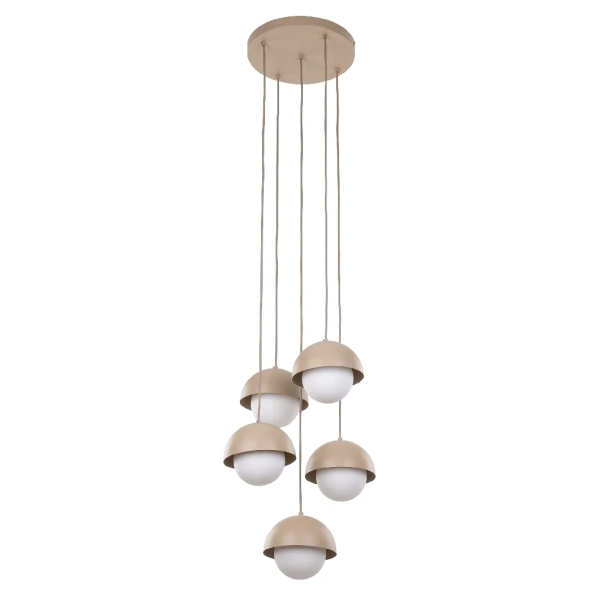 Nowoczesna lampa wisząca Bono Sabia 10966 metalowy beżowy biały