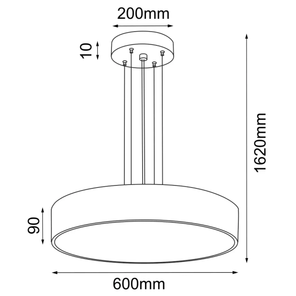 Okrągła wisząca lampa do jadalni Kengo 5235 tuba rondo czarny