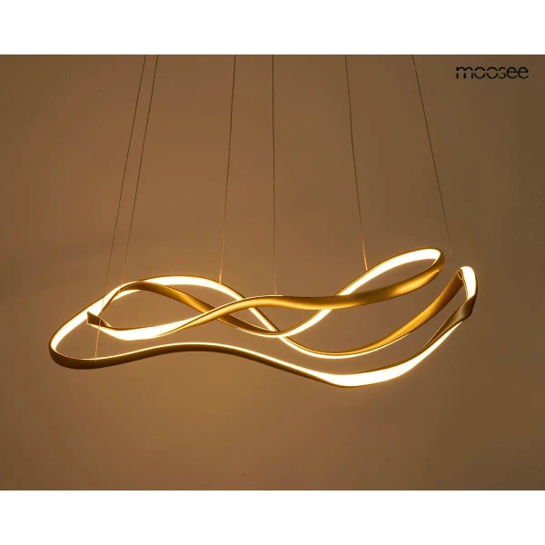 Falista lampa wisząca WAVES złota MSE1501100591 1xLED 56W 3000K do sypialni