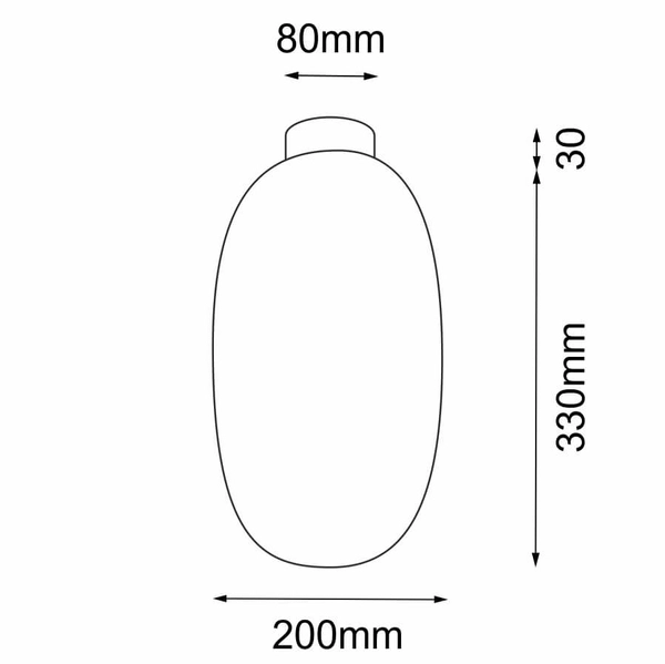 Szklany plafon Tanpo 1093 Shilo owalna do gabinetu przezroczysty czarny