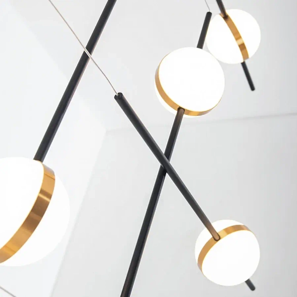 Molekułowa lampa sufitowa 2002 LED 45W 3000K kule złoty czarny biały