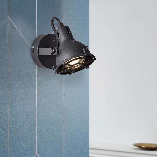Loftowa lampa ścienna Jesper G54310/86 z regulacją czarna