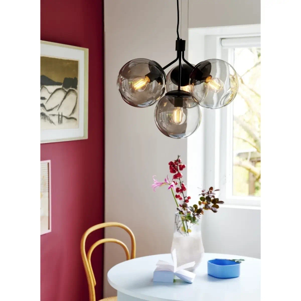 Molekułowa lampa wisząca do salonu IVONA 2112153003 czarny przydymiony