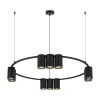 Salonowa lampa wisząca GENESIS ML0373 ring metalowy czarny
