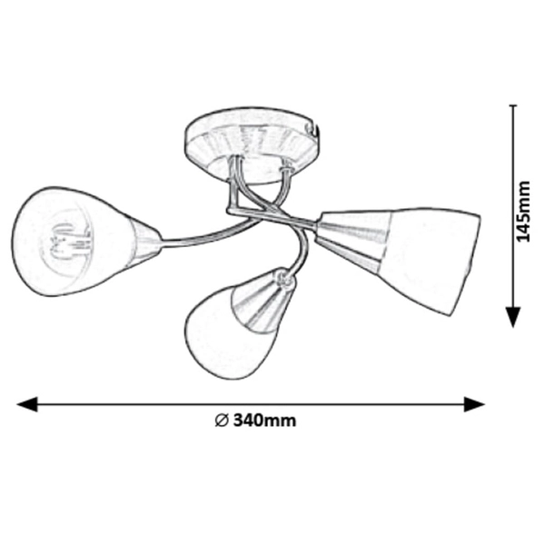 Potrójna lampa sufitowa Connor 5690 Rabalux szklana chromowana satyna