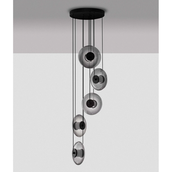 Lampa wisząca do salonu HUACARAJE LE44830 LED 40W 3000K kaskada przydymiona czarna