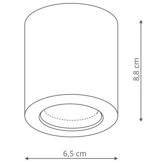 Sufitowa LAMPA tuba FARO LP-6510/1SM WH Light Prestige metalowy downlight IP65 okrągły biały