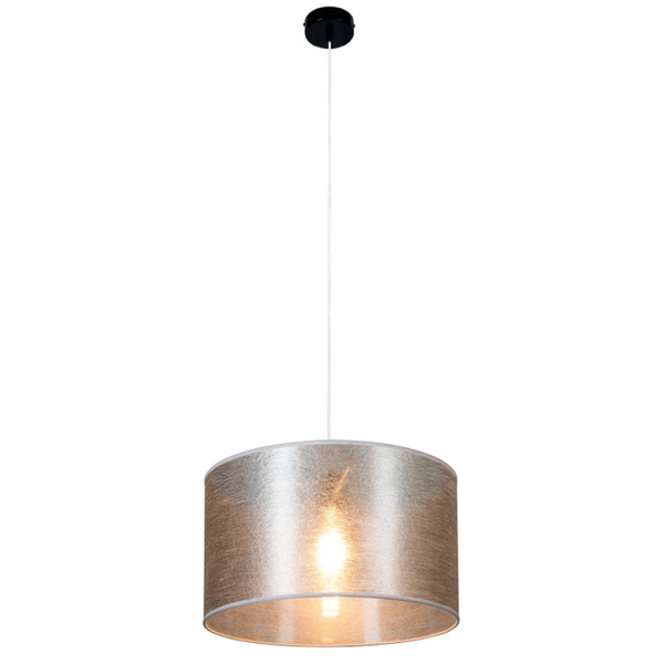 Wisząca lampa NEVOA 154930104 abażurowa okrągły zwis loftowy srebrny