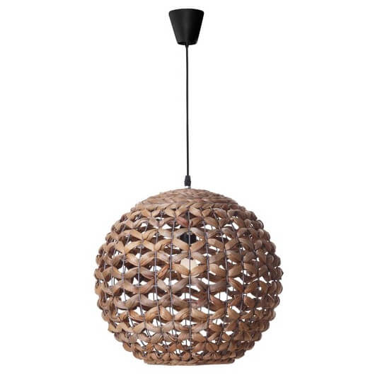 Pleciona lampa wisząca Parana LE42135 kula czarna brązowa