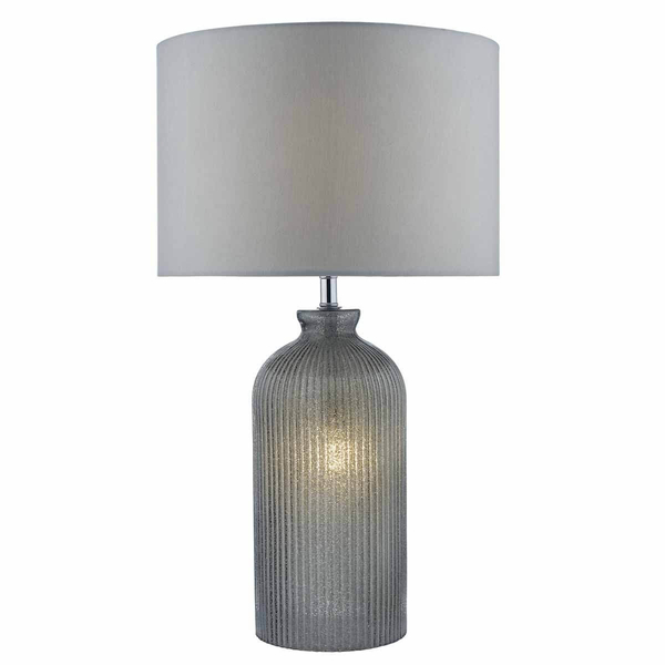 Lampka nocna z abażurem PAMPLONA PAM4239 szklana szary biały