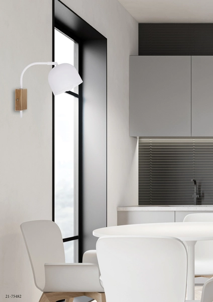 Regulowana lampa ścienna RUPI 21-75482 metalowa loftowy kinkiet biały