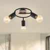 Regulowana LAMPA sufitowa JOSELLA 54033-3 Globo metalowa OPRAWA reflektorki czarne drewno