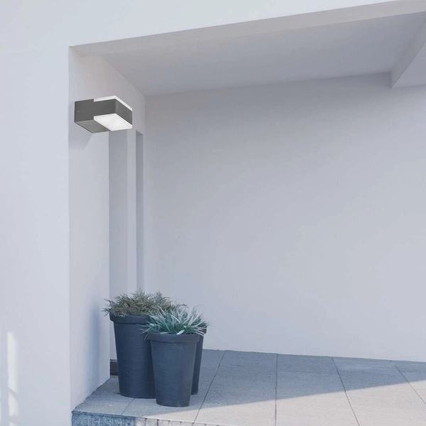 Zewnętrzna LAMPA ścienna BONA 8060 Rabalux prostokątna OPRAWA elewacyjna LED 9W 4000K kinkiet IP54 grafitowy