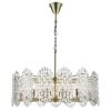 Wisząca lampa glamour Porthos POR1575 kryształowa na łańcuchu mosiądz