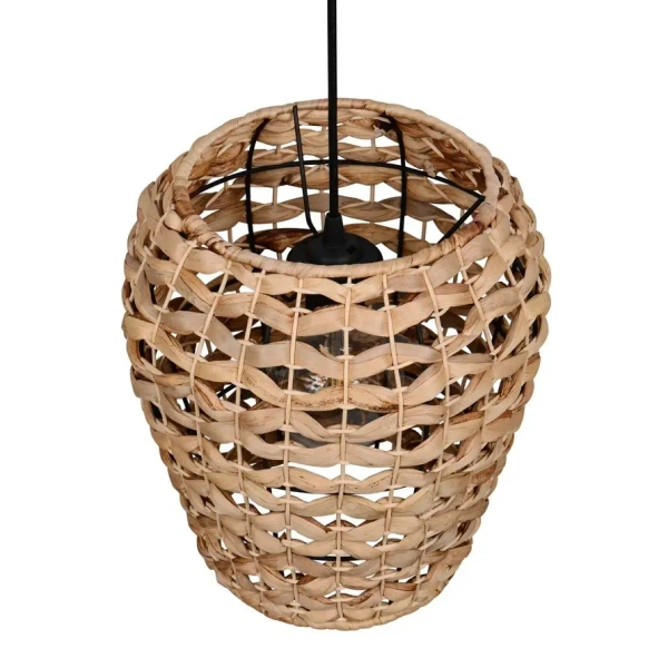 Ekologiczna lampa wisząca JEAN R36221036 do salonu czarny naturalny