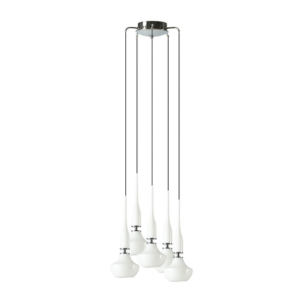 Lampa zwisowa do salonu Tasos AZ0261 szklana metalowa biała