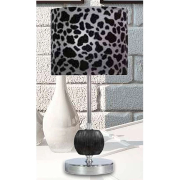 Lampa stołowa CORT 41-34632 abażurowa nocna print panterka czarna