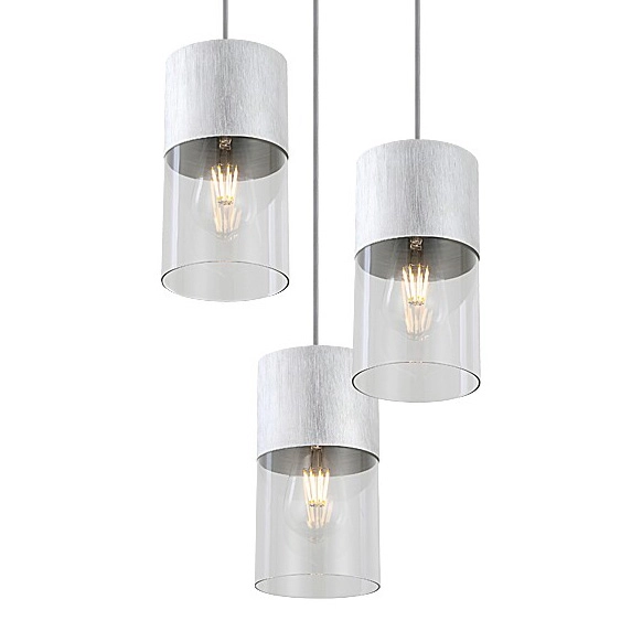 Szklana kaskada wisząca Zelkova 3155 do jadalni nad stół aluminium