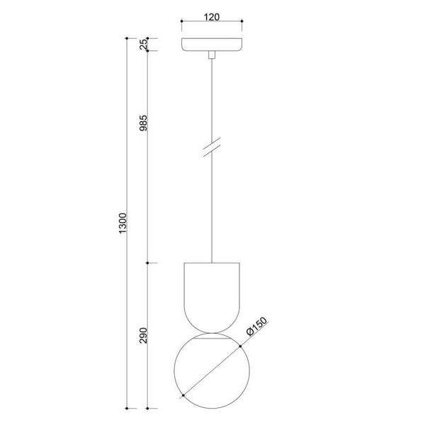 Wisząca lampa łazienkowa Luoti LUA122PS0 okrągła IP44 biała czarna