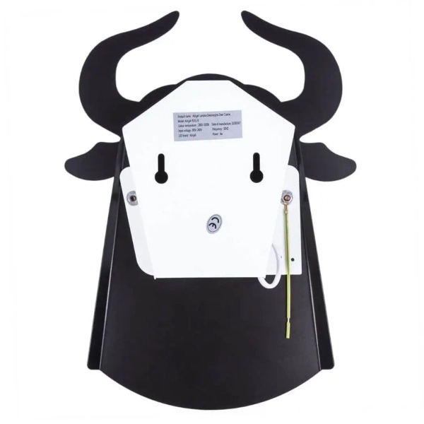 Lampa ścienna ORIGAMI BULL-B metalowa kinkiet LED 6W 3000K byk czarny