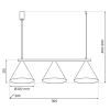 Potrójna lampa wisząca CAPITAL MLP0937 stożki do jadalni czarno złoty