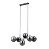 Salonowa lampa wisząca Molite PND-1098-6-BK szklana przydymiona czarna