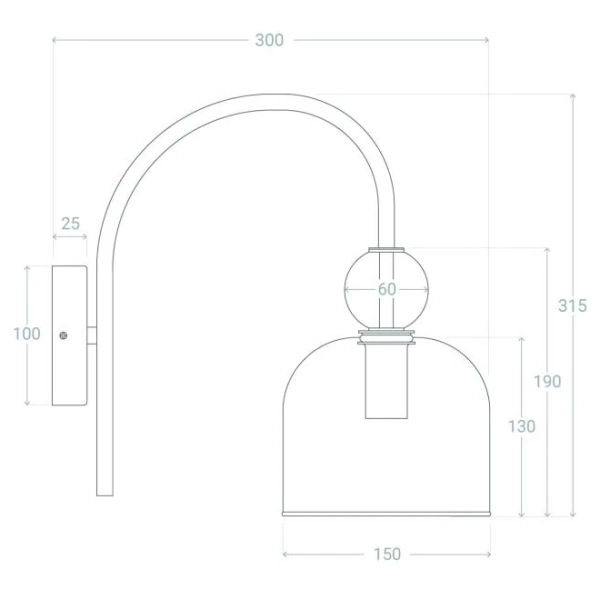Przyścienny kinkiet do salonu Koloreno ABR-KOLOK-Z Abruzzo zielony złoty