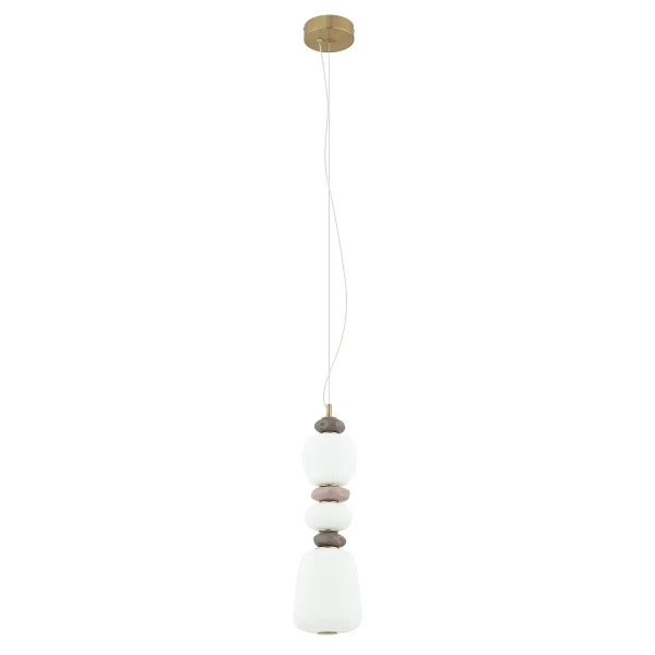 Ceramiczna lampa wisząca CERAMIC 11701 LED 19W 3000K szara biała
