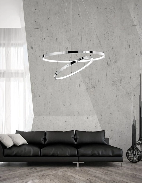 Sypialniana lampa wisząca Lobos nad łóżko LED 75W srebrna