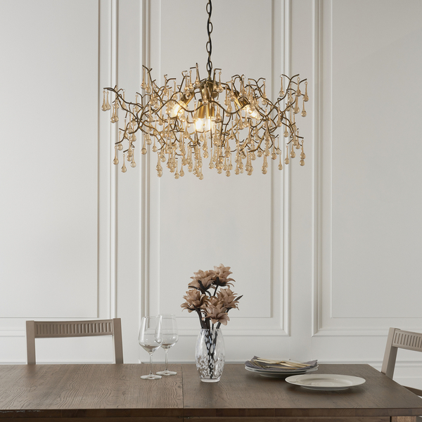 Żyrandol ażurowy L&-181675 Light& gałązki hampton złota