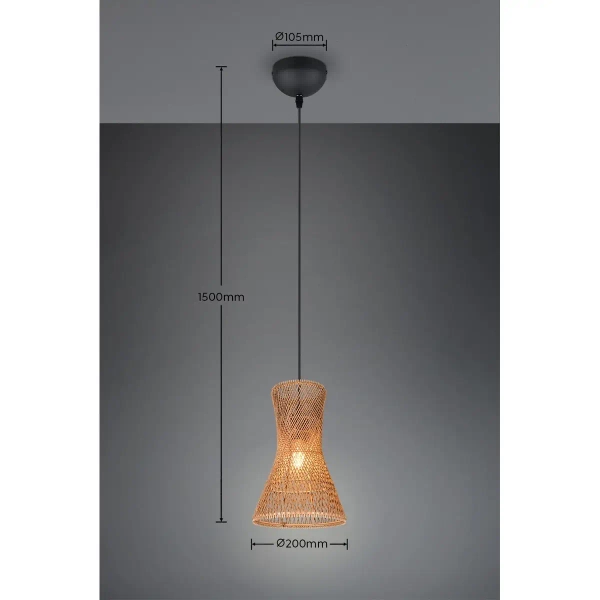 Wisząca lampa boho BIJOU R31831026 do jadalni brązowy czarny