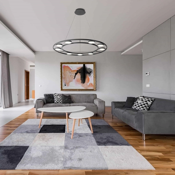 Okrągła lampa wisząca Fad MOD070PL-L63B3K LED 63W 3000K czarna