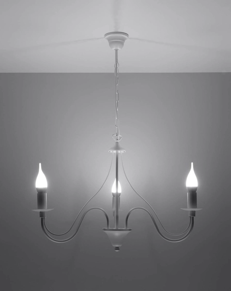 Żyrandol LAMPA wisząca SL.0213 metalowa OPRAWA świecznikowa ZWIS na łańcuchu maria teresa biała