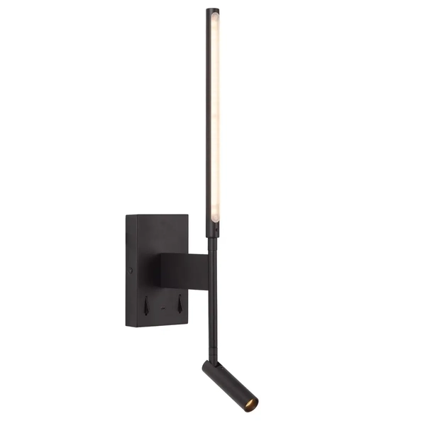 Ścienna lampa z włącznikiem Finan 68210/09/30 Lucide LED 6W+3W 2700K czarny