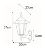 Lampa elewacyjna Standard K-5009A UP CZARNY retro czarna 