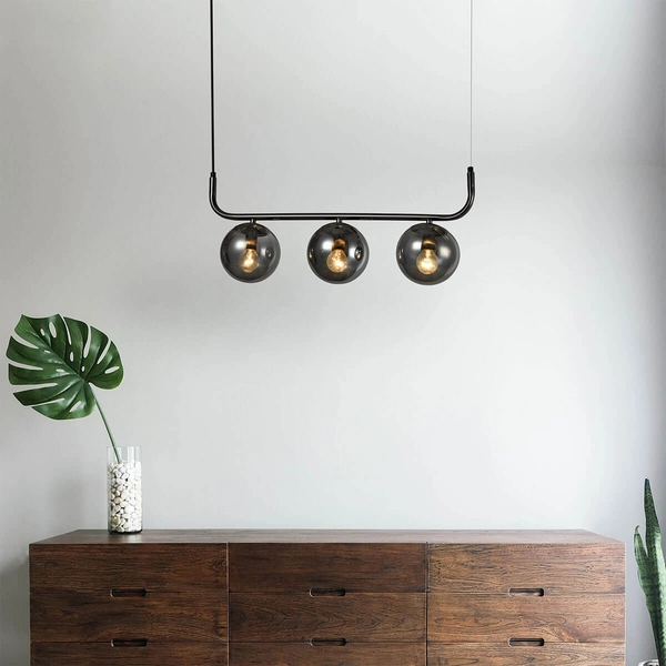 Potrójna lampa wisząca Alisa LP-005/3L grafit Light Prestige kule przydymiony grafit