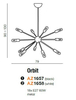 Industrialna lampa wisząca Orbit sticks do pokoju czarna