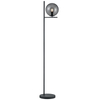 Stojąca LAMPA podłogowa NYXIS DL142402000 Trio modernistyczna OPRAWA szklana kula grafitowa przydymiona