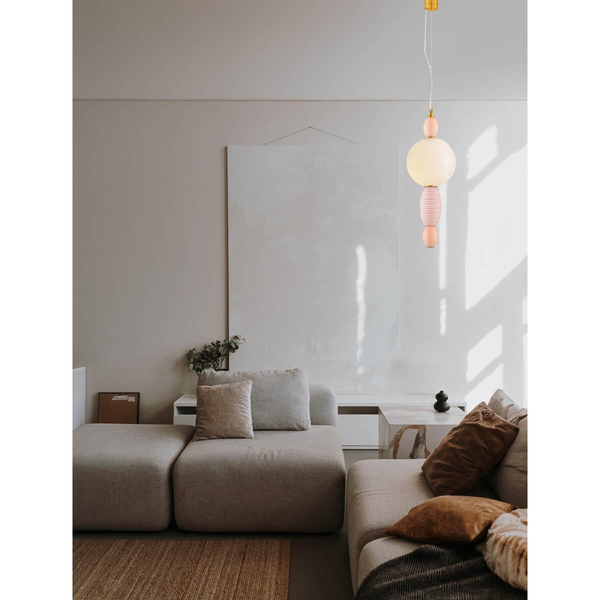 Zwisająca lampa do jadalni JOAQUIN LE44546 LED 12W 3000K kula złota różowa biała