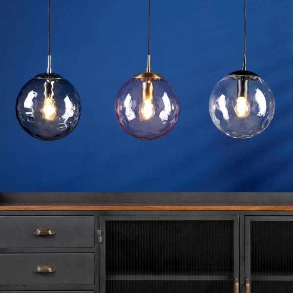 Lampa okrągła wisząca Ripple SP70-RIP8803 do salonu kula różowa brąz