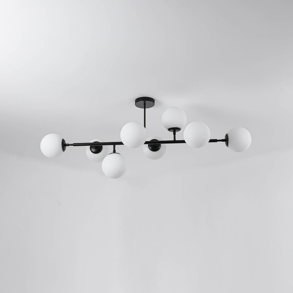 Modernistyczna lampa sufitowa DORADO LP-002/8P BK loftowa molekuły czarne białe OUTLET
