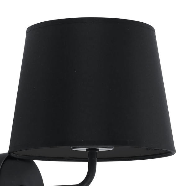 Kinkiet z włącznikiem Maja 1884 TK Lighting z abażurem nad łóżko czarny