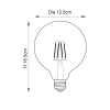 Kulista żarówka Globe filament E27 93031 LED 6W 2500K bursztynowa