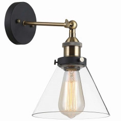 Kinkiet LAMPA ścienna GETAN MBM-2564/1 Italux szklana OPRAWA industrialna stożek francis przezroczysty